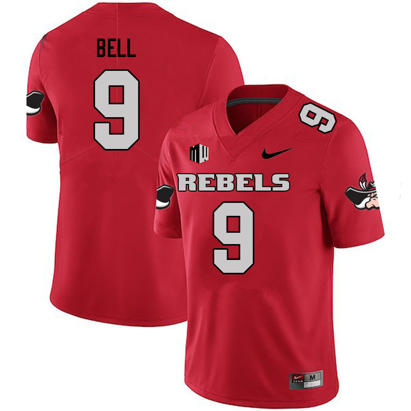 Men #9 LeShaun Bell UNLV Rebels College Football Jerseys Sale-Scarlet - Click Image to Close